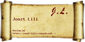 Joszt Lili névjegykártya